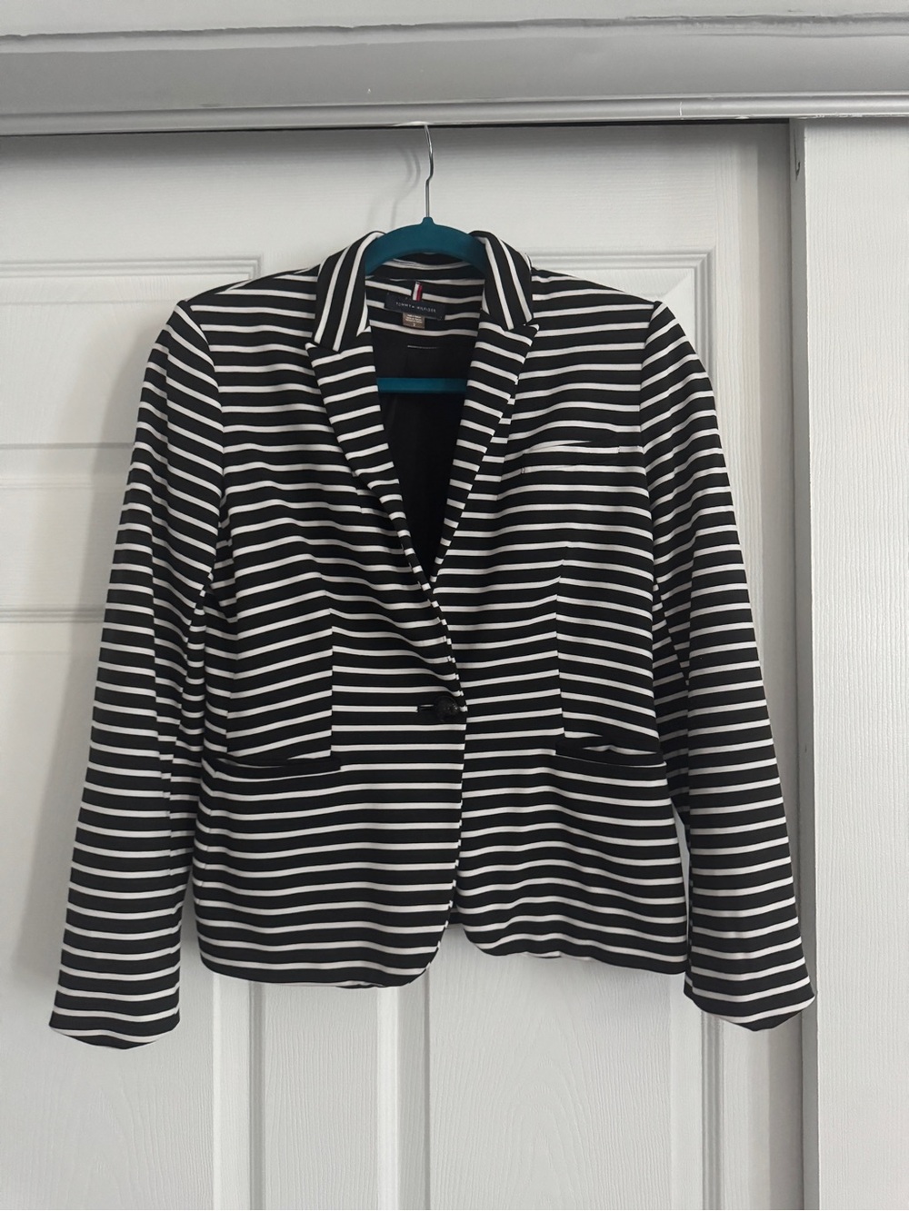 Tommy Hilfiger Black & White Striped Women's Blazer